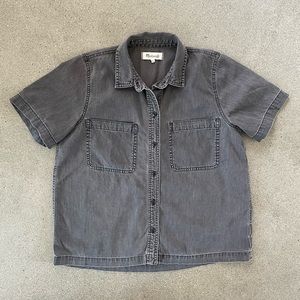 Madewell Women’s Short Sleeve Denim Shirt | Size Small